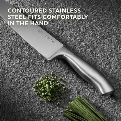 Chicago Cutlery Insignia (13-PC) Kitchen Knife Block Set With Wooden Block, Contoured Handles and Sharp Stainless Steel Professional Chef Knife Set & Scissors | Contoured Handles and Sharp Stainless Steel Professional