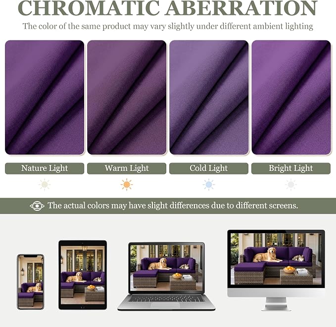 9 Pcs Outdoor Patio Cushions Covers Replacement Sets, Covers Only | 9 Pcs Patio Cushions Covers Replacement UV Resistant, Water Anti-Slip, Heavy-Duty Zippers for 5 Pcs Patio Furniture Set
