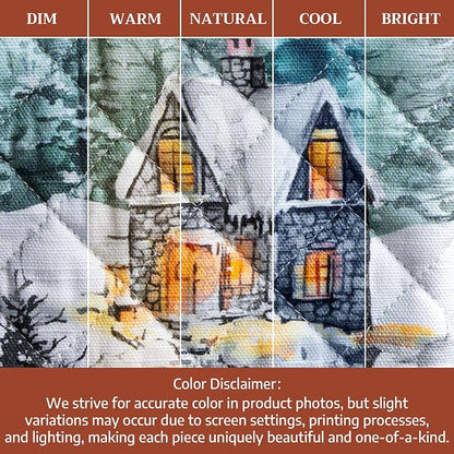 Maison d'Hermine Oven Gloves 100% Cotton Oven Mitt (7" x 13", Pack of 1) | With Loop Heat Resistant BBQ Cooking Gloves Baking Kitchen Handling Hot Pans Thanksgiving Christmas - Neige de Noel