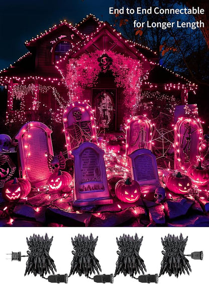 2 Pack Purple Halloween Mini Lights, 10 Feet 50 Count Mini String Lights | Total 100 Count Incandescent Bulb, Connectable Halloween Light for Haunted House Ghost Party Holiday Window Indoor Decoration