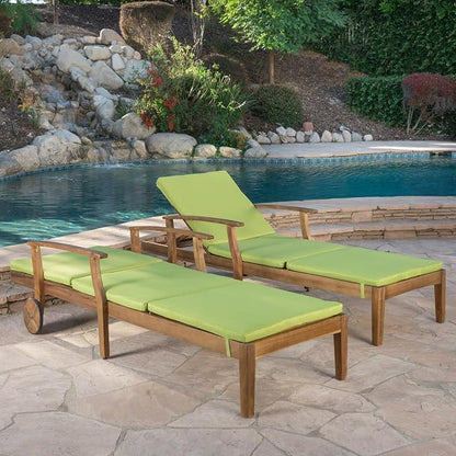 Christopher Knight Home Jamaica Outdoor Water Resistant Chaise Lounge Cushions, 2-Pcs Set, Green