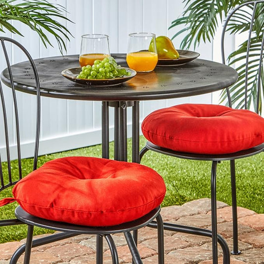 Greendale Home Fashions Fire Outdoor 15-inch Bistro Seat Cushion, Set of 2