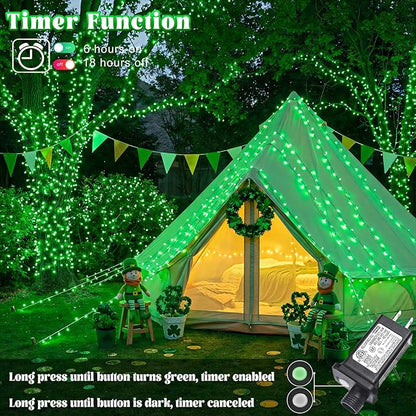66FT 200 LED Outdoor String Lights, Plug in Christmas Lights Indoor Waterproof with 8 Modes, Connectable Clear Wire Fairy Twinkle Lights for Outside Home Patio Yard Party Holiday Decorations, Green