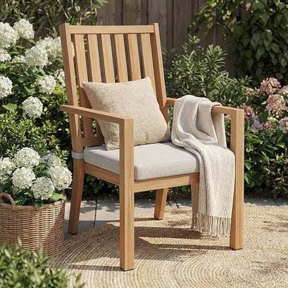 RoyalCraft Aluminum Outdoor Patio Chairs Set of 2, Outdoor Chairs with Waterproof Cushions, Outdoor Dining Chairs with Armrests, Metal Patio Furniture Set for Porch, Balcony, Deck, Backyard, Brown