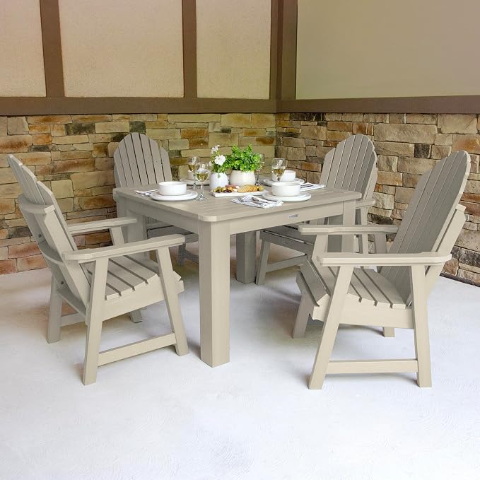 highwood Hamilton 5 Piece Square Dining Set, Whitewash