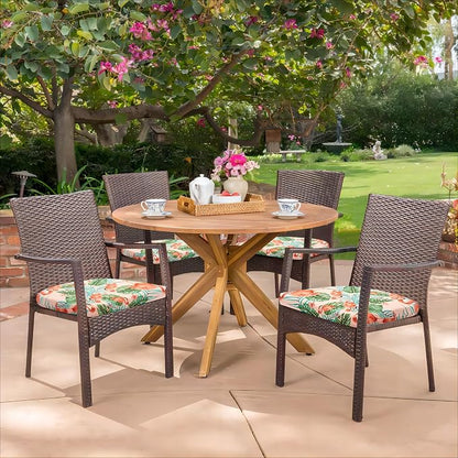 HARBOREST Outdoor Chair Cushions Set of 4, Water Resistant Patio Chair Cushions with Ties, Outdoor Seat Cushions for Patio Furniture, 17"x16"x2", Flamingo