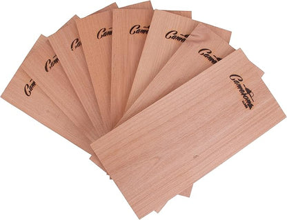 Camerons Alder Grilling Planks - 8 Pack (5.5"x11.5") - Premium Natural Alder Wood - Easily Infuse Smoky Flavor into BBQ Salmon, Fish, Pork, Veggies, and More - Sourced in the USA - Grilling Gift Idea