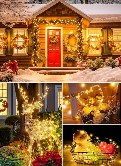 Minetom Fairy Lights Battery Operated with Remote, 66FT 200LED String Light | Waterproof Starry Twinkle Lights for Christmas Home Bedroom Wedding DIY Party Indoor Outdoor Decor