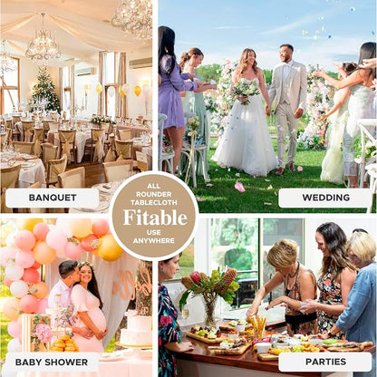 Fitable 6 Pack Tablecloths for Rectangle Table, 70 x 120 Inch, Hunter Green | Wrinkle & Stain Resistant, Washable Polyester Fabric Cloth Cover, For Wedding Party Banquet Formal Events Christmas