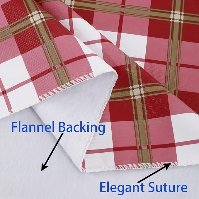 Walrus Heavy Duty Vinyl Tablecloth with Flannel Backing Waterproof Oil-Proof Plastic Table Cloth Stain-Resistant Wipeable Rectangle or Square Table Cover for Indoor and Outdoor (Lattice，60x102 Inch)