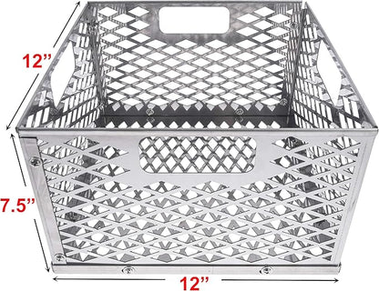 Charcoal Firebox Basket for Oklahoma Joe's Highland Bandera Longhorn. Fits Most Offset Smoker Grill, Stainless Steel, 12 x 12 x 7.5 Inches