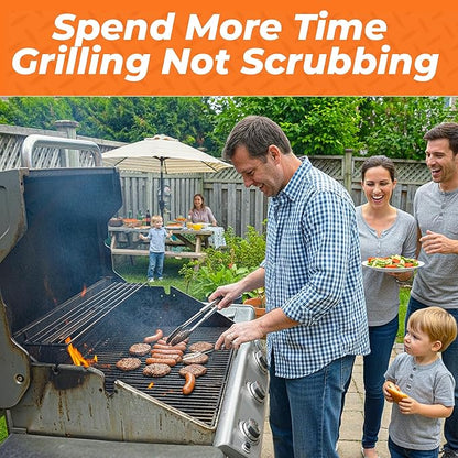 Proud Grill Company Q-Swiper 2-Minute Miracle Grill & Grate Cleaner with Scrub Clean Cloth - Father Day Gifts, Degreaser Spray for BBQ, Oven, Stove, Kitchen Tops & Surfaces, Grate & Grease Remover