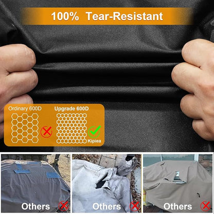 600D Heavy Duty Gas Grill Cover for Weber Genesis 300 Series & New Genesis 300 Grills, 58-Inch Waterproof BBQ Cover with Windproof Buckles, UV Resistant, No Tear, No Fading