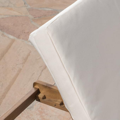 Christopher Knight Home Jamaica Outdoor Water Resistant Chaise Lounge Cushions, 2-Pcs Set, Cream