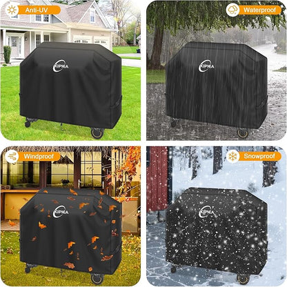 Kipiea Heavy Duty Grill Cover for Traeger Timberline 1300, 600D Oxford Fabric Wood Pellet Smoker Covers Waterproof & Windproof, Pellet BBQ Grill Cover for Outside Anti-UV, No Tear, No Fading