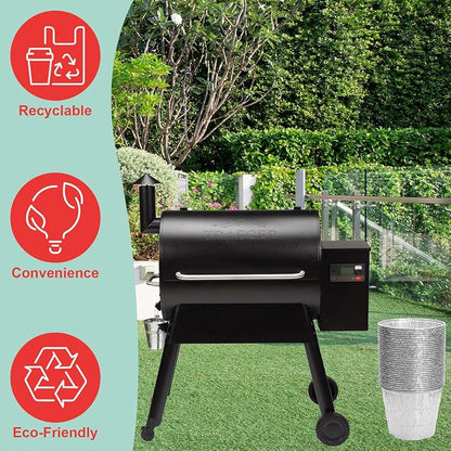 30 Packs BAC407 Grease Bucket Liner for Traeger Pro 575/870 Grill Tray liner, Traeger Ironwood 650/885 Bucket Liner Accessories,Traeger Drip Tray liner 20, 22, 34 Series Pellet Grill,4.9" x 4"