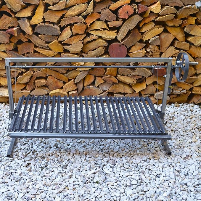 Iron Argentinian Style Santa Maria Grill - V Angle - (Santa Maria Grill Argentinian Style + Iron Griddle)
