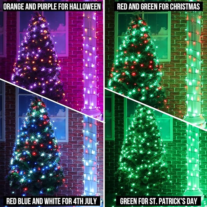 164 FT 500 LED Christmas String Lights, Waterproof RGB String Lights with Remote Control& Timer Function, 24 Colors Changing Fairy Lights for Indoor Outdoor Room Wall Christmas Tree Party Decoration