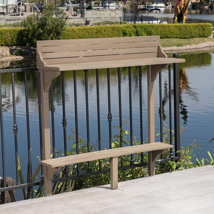 Christopher Knight Home Caribbean Outdoor Acacia Wood Balcony Bar Table, Grey Finish