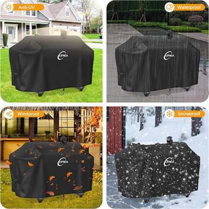 600D Heavy Duty Pellet Grill Cover for Pit Boss Memphis Combo Grill, Waterproof Wood Pellet Smoker Cover with Windproof Buckles, UV Resistant, No Tear, No Fading