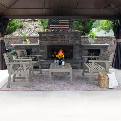 highwood Weatherly 4-Piece Garden Conversation Set, Harbor Gray