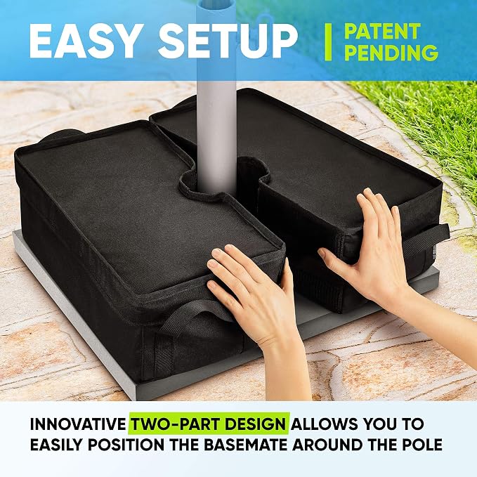 Rhino BaseMate 18" Umbrella Base Weight – Fits Offset, Cantilever & Outdoor Patio Umbrellas – Detachable Design – Black – Easy Setup