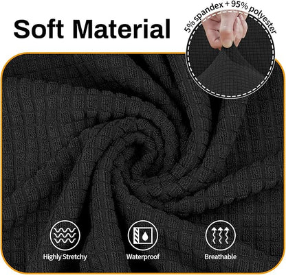 Asnomy Stretch Oversized Couch Covers for Sofa Slipcover,Black | 1-Piece Sofa Covers Washable(94"-110") 4-Seater Furniture Protector with Non Skid Foam and Elastic Bottom for Kids, Pets