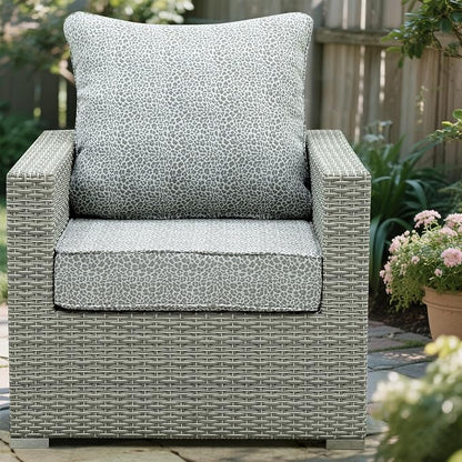 Deep Seat Patio Cushions Set 24 x 24 Inch,Olefin Fabric Outdoor Seat Cushion,Patio Furniture Cushions with Removable Cover,Rain-Proof and Fade Resistant Deep Seat Bottom & Back Cushion,1set