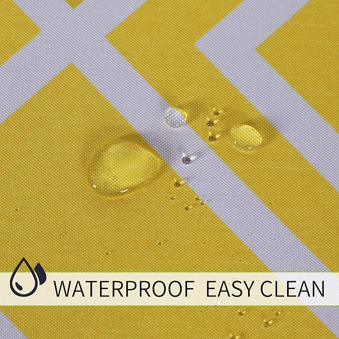 LUSHVIDA Moroccan Outdoor Tablecloth with Umbrella Hole and Zipper 60 x 102 Inch Yellow, Rectangle Waterproof Wrinkle Free Table Cloth Decorative Fabric Washable Table Cover for Patio, Party, Picnic