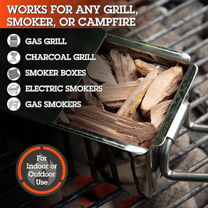 Camerons All Natural Cherry Wood Chips for Smoker -260 Cu. In. Bag, Approx 2 Pounds- Kiln Dried Coarse Cut BBQ Grill Wood Chips for Smoking Meats - Barbecue Smoker Accessories - Grilling Gifts for Men