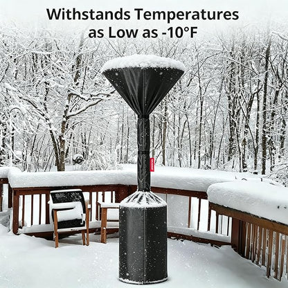 QH.HOME 2 Packs Patio Heater Covers, [2026 Upgraded Tear-Resistant Fabric] Waterproof with Robust Zipper,Dustproof/Wind/Sunlight/Snow-Resistant,(2 Pack-89"H x 33"D x 19"B ,Black)