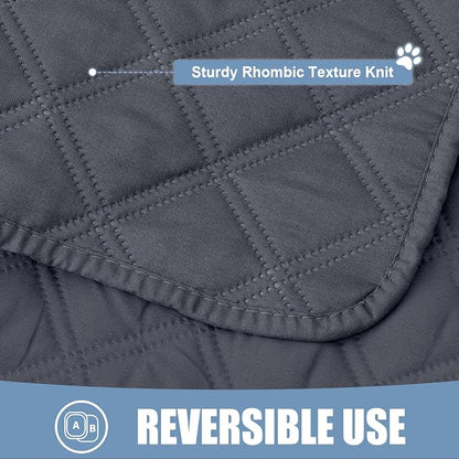 Smiry Waterproof Reversible Pet Couch Covers for Dogs | Pet Friendly, Soft Fabric, Washable Sofa Furniture Protector for Dogs Cat Kids, Checkered (52"x82", Dark Grey/Dark Grey)