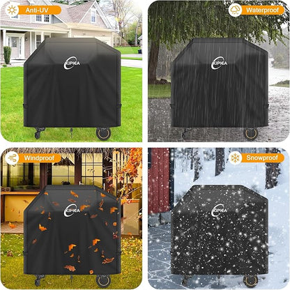 Kipiea Heavy Duty Grill Cover for Traeger Timberline 850, 600D Oxford Fabric Wood Pellet Smoker Covers Waterproof & Windproof, Pellet BBQ Grill Cover for Outside Anti-UV, No Tear, No Fading