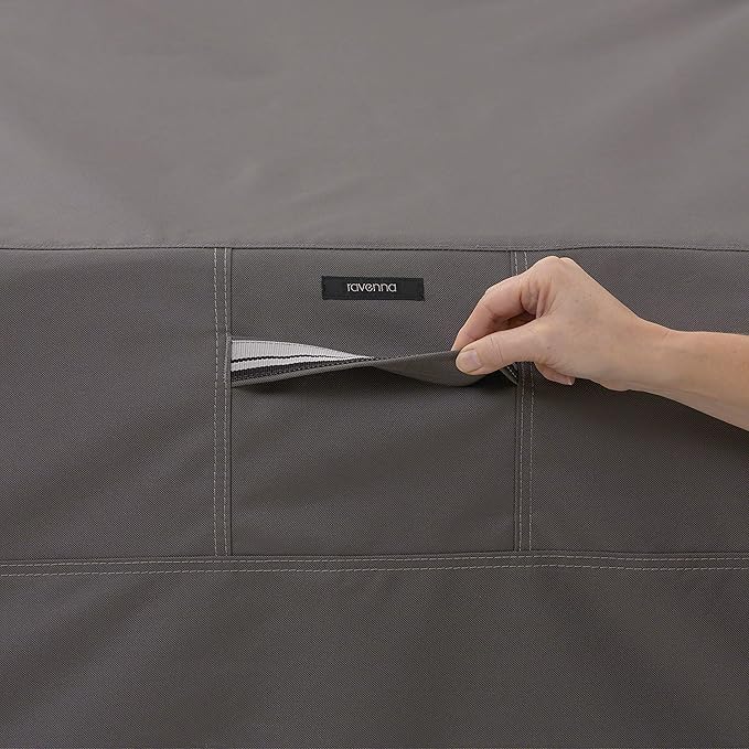 Classic Accessories Ravenna Water-Resistant 32 Inch Built-in BBQ Grill Top Cover, Taupe