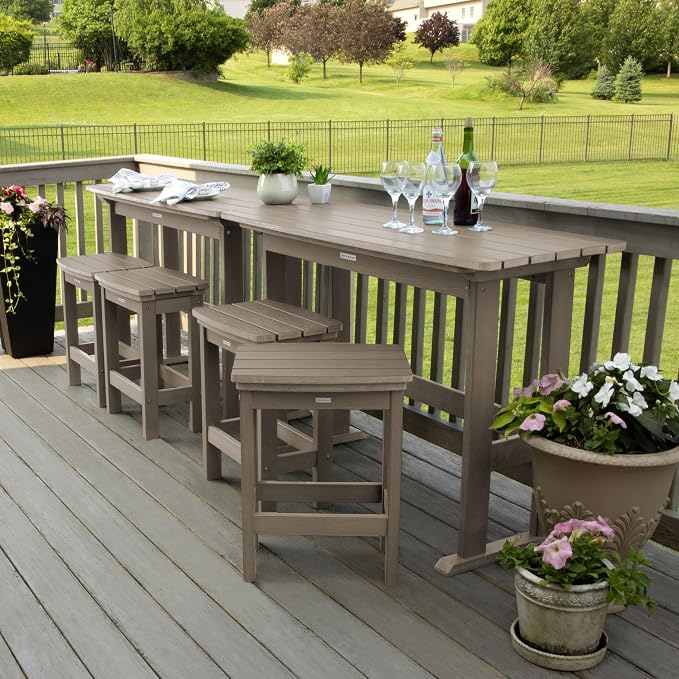highwood Lehigh 6pc Counter Height Balcony Dining Set, Woodland Brown