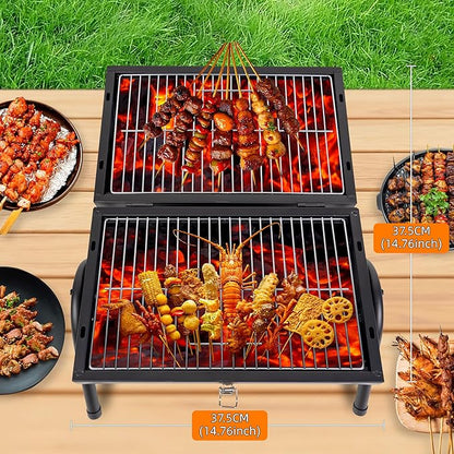 Portable Charcoal Grill for Camping & Outdoor BBQ, Compact Kettle Grill with Lid & Air Vents, Easy Carry Handle, Small Grill for Patio, Picnic, Tailgate (2–4 People)