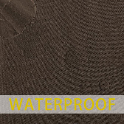 sancua Waterproof Rectangle Vinyl Tablecloth Table Cloth 60x84 Inch, Coffee | 100% Oil Spill Proof, PVC Material, Wipe Clean Table Cover for Dining Tables, Buffet Parties and Camping