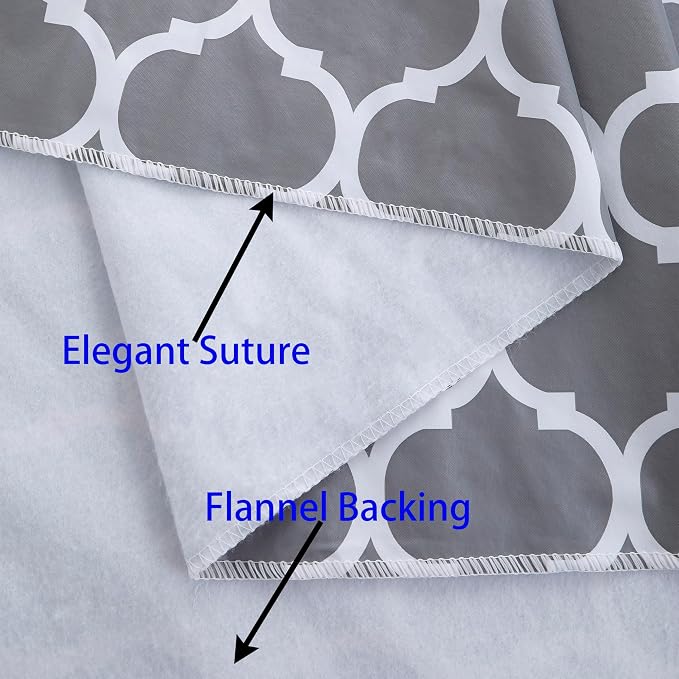 Heavy Duty Vinyl Tablecloth with Flannel Backing Waterproof Oil-Proof Plastic Table Cloth Stain-Resistant Wipeable Rectangle or Square Table Cover for Indoor and Outdoor (Quatrefoil,52x70 Inch)