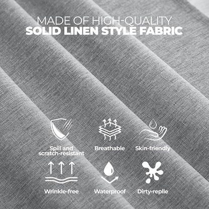 Decorelia Waterproof Round Tablecloth for Round Dining Table, Decorative Rustic Soft Wipeable Table Cloths Cover Indoor Outdoor Use for Holiday,Wedding, Kitchen (70 Inch,Round (4-6 Seats),Cool Grey)
