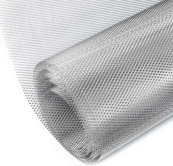 AggAuto Universal 170"x40" Car Grill Mesh 6x12mm Rhombic Hole Silver | Aluminum Alloy Automotive Grille Insert Bumper, One of the Most Multifunctional Shape Grids