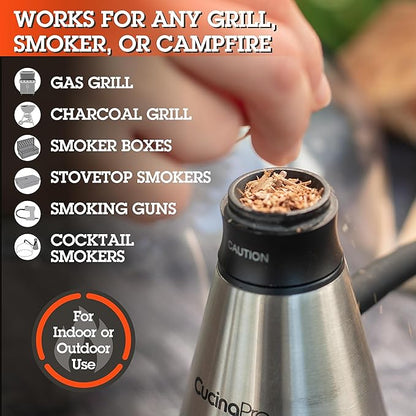 Camerons All Natural Extra Fine Oak BBQ Wood Chips - 260 Cu. in. Bag, Approx 2 Pounds - Kiln Dried Sawdust Shavings for Cocktail Smoking Guns, Smokers, Smoke Boxes - Barbecue Grilling Gifts for Men