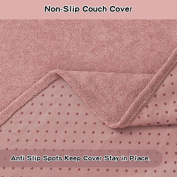 MEETSKY Chair Cover Cat Scratch Proof Recliner Chair Covers, Oversized Armchair Sofa Covers Washable Sofa Slipcover for Single Couch, Soft Small Couch Slipcover for Pets Dogs, 71" x 91", Pink