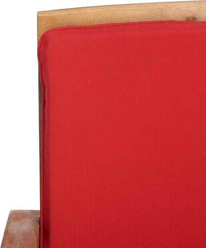 SAFAVIEH Outdoor - Fontana 4-Piece Conversation Set - Brown & Red - Solid Wood - Double-X Motif with Cushions - Ideal for Patio, Deck, Porch, Backyard (PAT7008R)