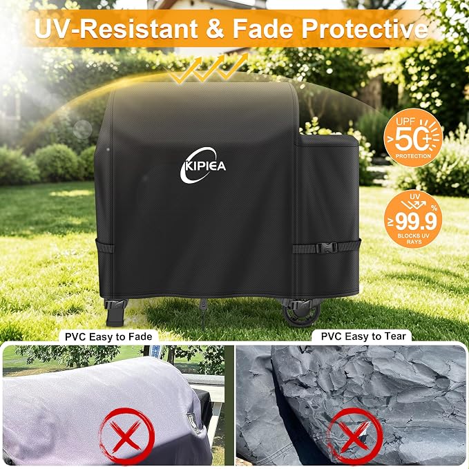 600D Pellet Grill Cover for Weber Searwood XL 600 & Smoque XL, Waterproof BBQ Smoker Cover, UV Resistant, No Tear, No Fading