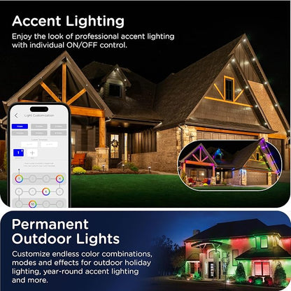 Enbrighten Eternity Permanent Outdoor Lights, 50ft, 32 Lights, Smart (Pack of 2)