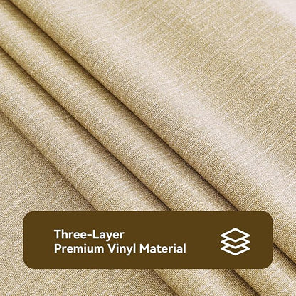 Romanstile 100% Waterproof PVC Tablecloth, Rectangle Oil Spill Proof Stain Resistant Vinyl Table Cloth, Wipe Clean Plastic Table Covers for Kitchen/Dining/Parties - 60 x 120 Inch, Khaki