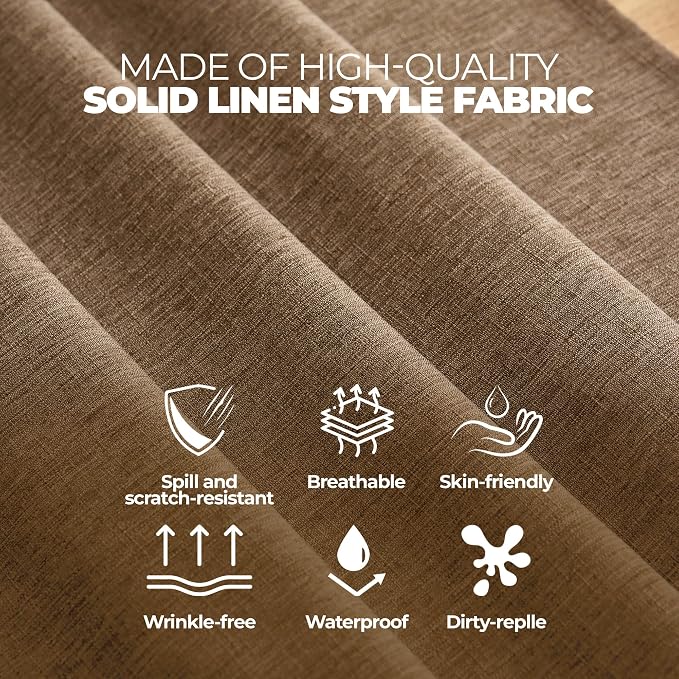 Decorelia Waterproof Round Tablecloth for Round Dining Table, Decorative Rustic Soft Wipeable Table Cloths Cover Indoor Outdoor Use for Holiday,Wedding, Kitchen (70 Inch,Round (4-6 Seats),Coffee)