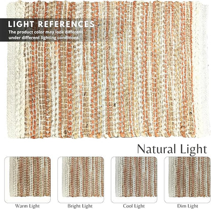 Hausattire Woven Table Placemats Set of 4 - Rust, Jute Boho Outdoor Table Mats for Kitchen Dining Decoration | Easy Clean Heat Resistant Farmhouse Dinner Spring Easter Placemat - 13x19 Inch