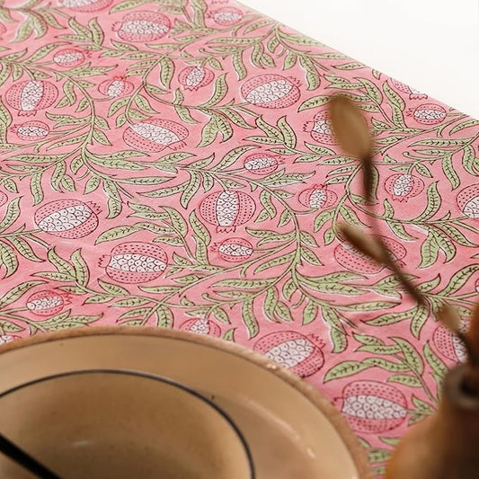 100% Cotton Hand Block Printed, Tablecloth for Kitchen, Dining, Table Cover for Parties, Chritmas, Weddings, Barbecues and Summer picnics Table Cloth