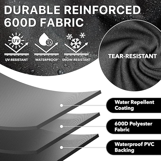 Simple Houseware 64 in. Heavy-Duty BBQ Gas Grill Cover, 600D Polyester Waterproof, Weather-Resistant